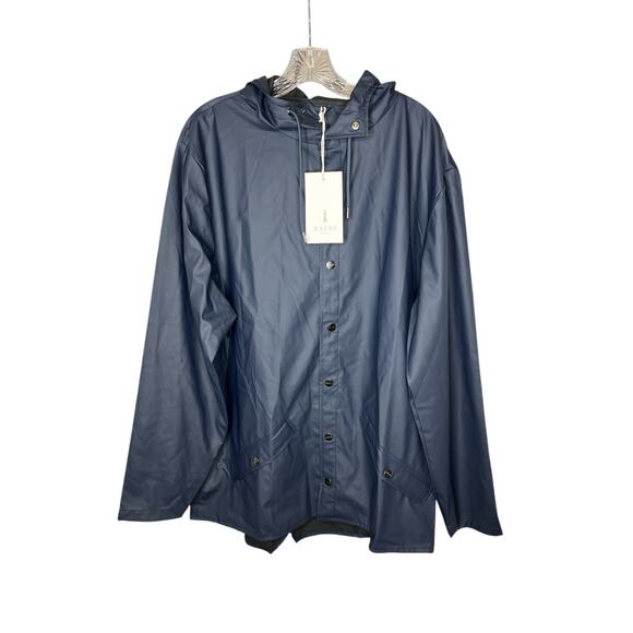 Rains Button Down Hooded Rain Jacket Unisex M/L - Picture 1 of 7